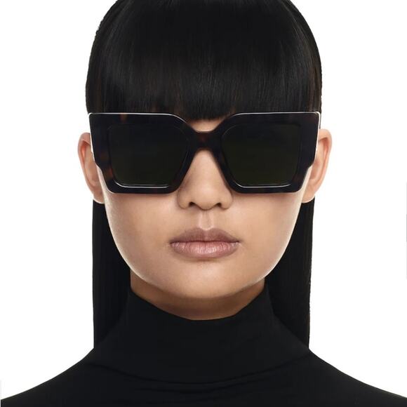 New! Off-White OERI128CATALINA 6055 Tortoise Shell Sunglasses with Green Lenses main image 6